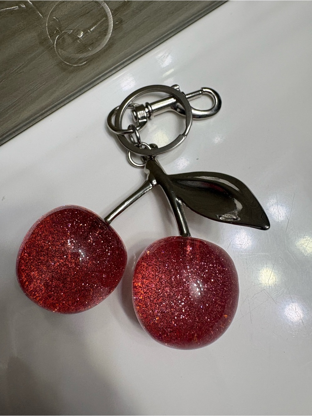 Pink Cherry Keychain/Charm